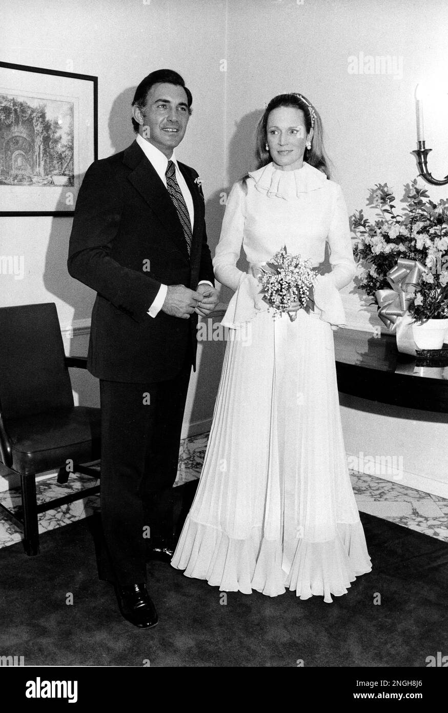Newlyweds Charlotte Ford, eldest daughter of Henry Ford II, and J