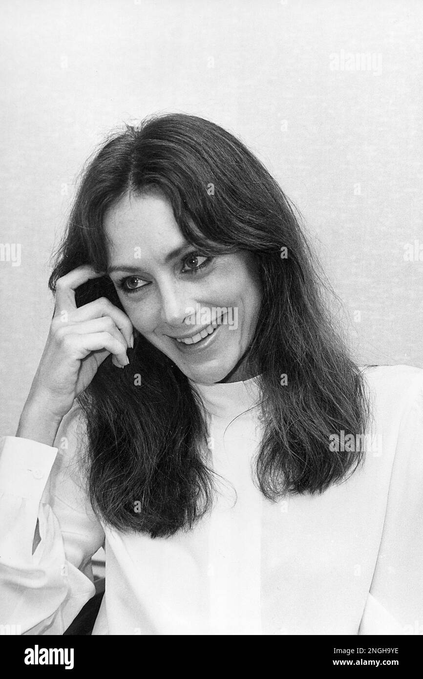 Olympic skating champion Peggy Fleming speaks during an interview in