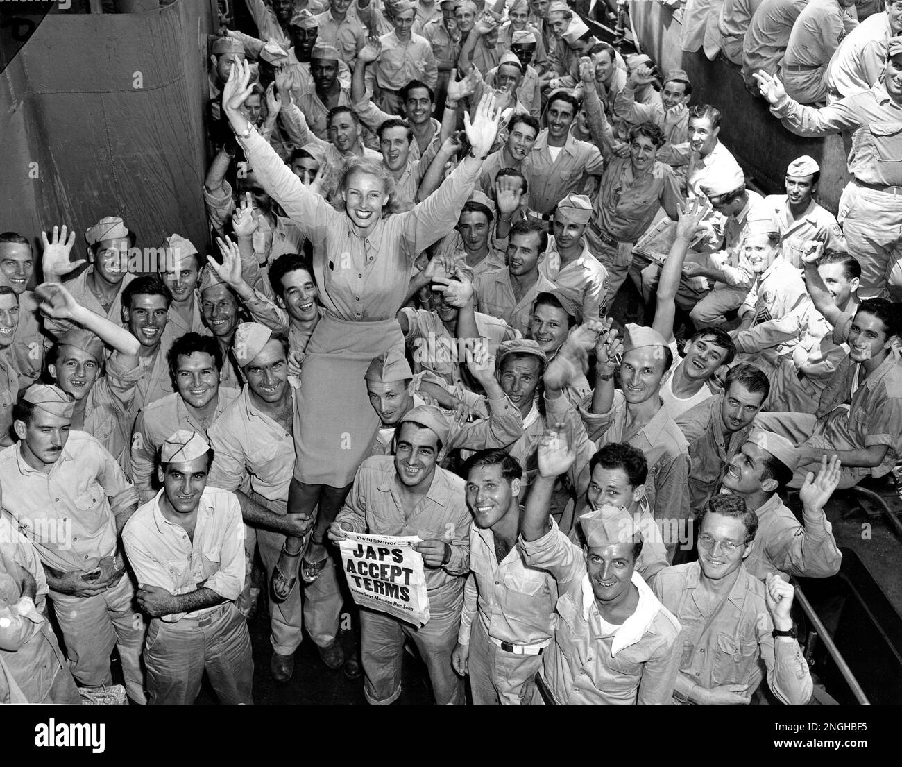Candy Jones, a model who had been in the Pacific for ten months