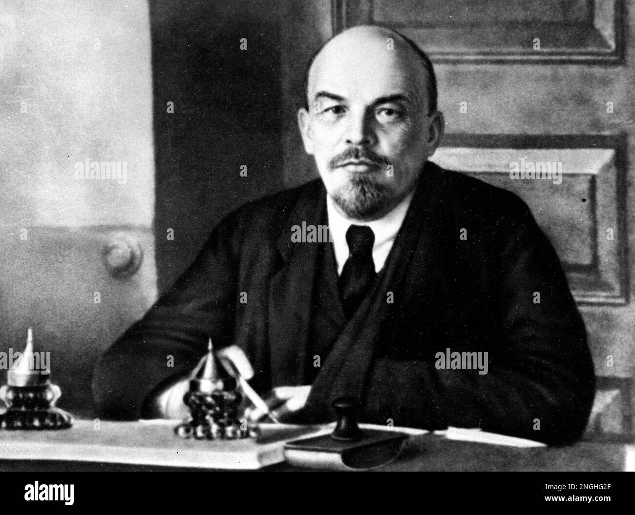 Russian revolutionary leader Vladimir Ilich Lenin is shown in 1918 at