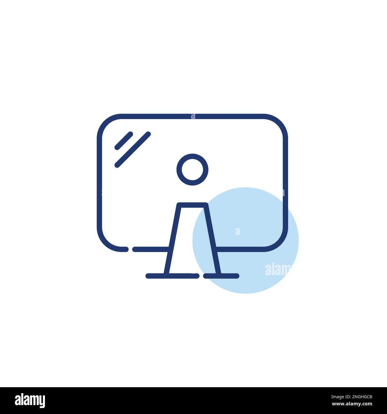 Desktop pc monitor. Pixel perfect, editable stroke line icon Stock ...