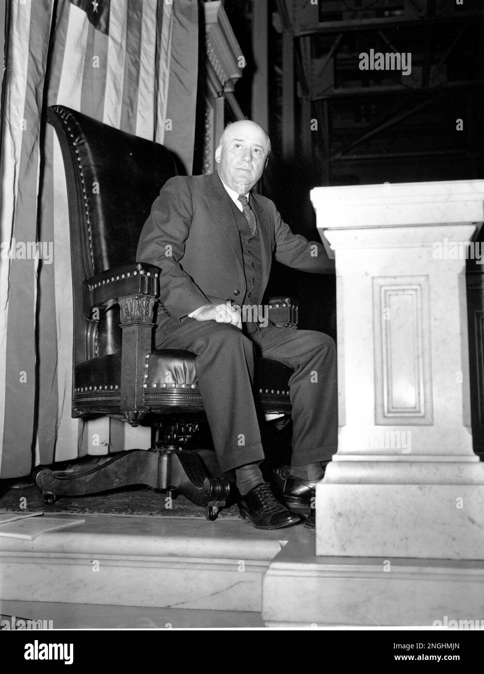 U.S. Speaker of the House Sam Rayburn takes his position in the speaker