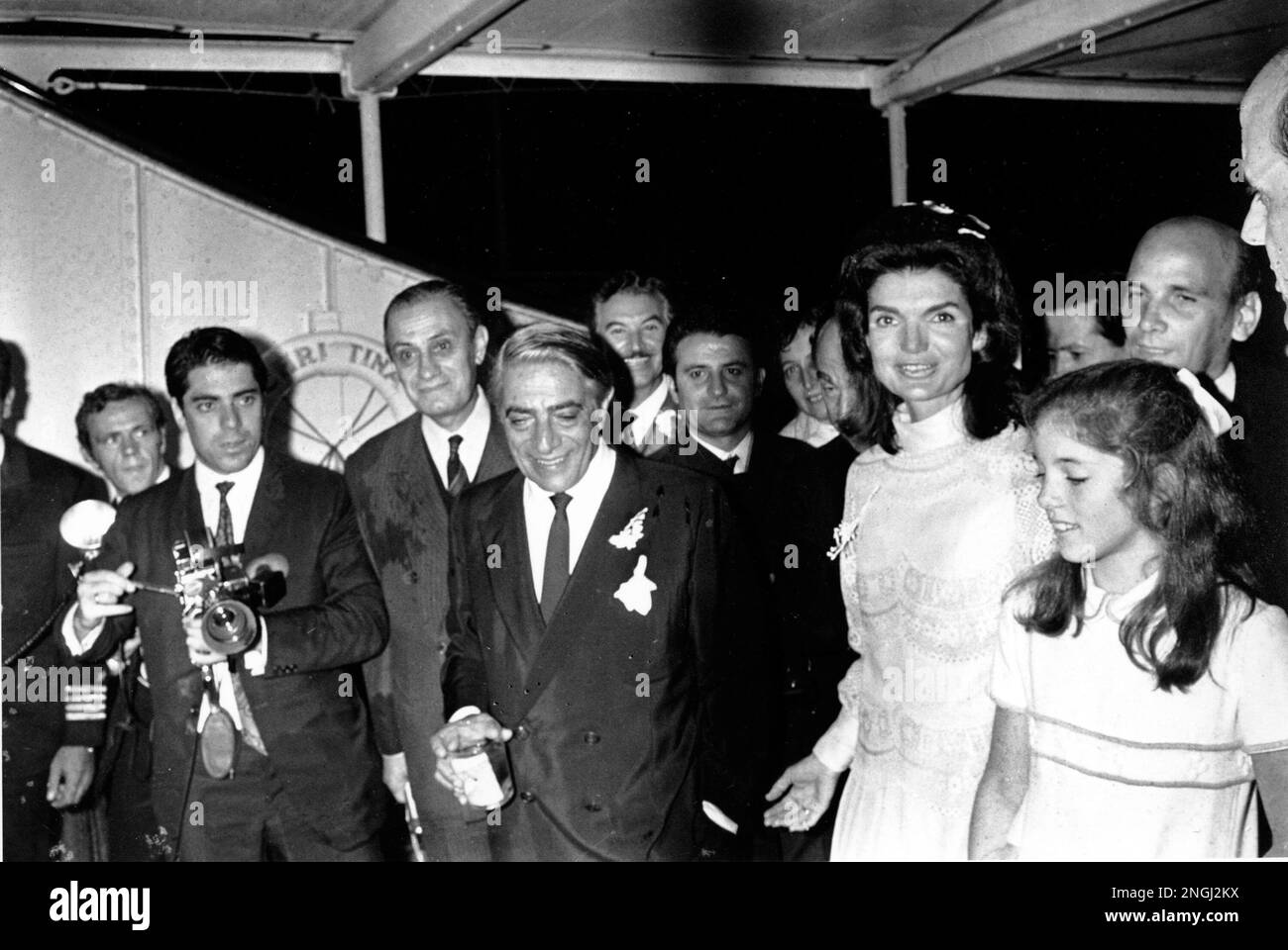 Aristotle Onassis and his new wife, Jacqueline Kennedy with her ...