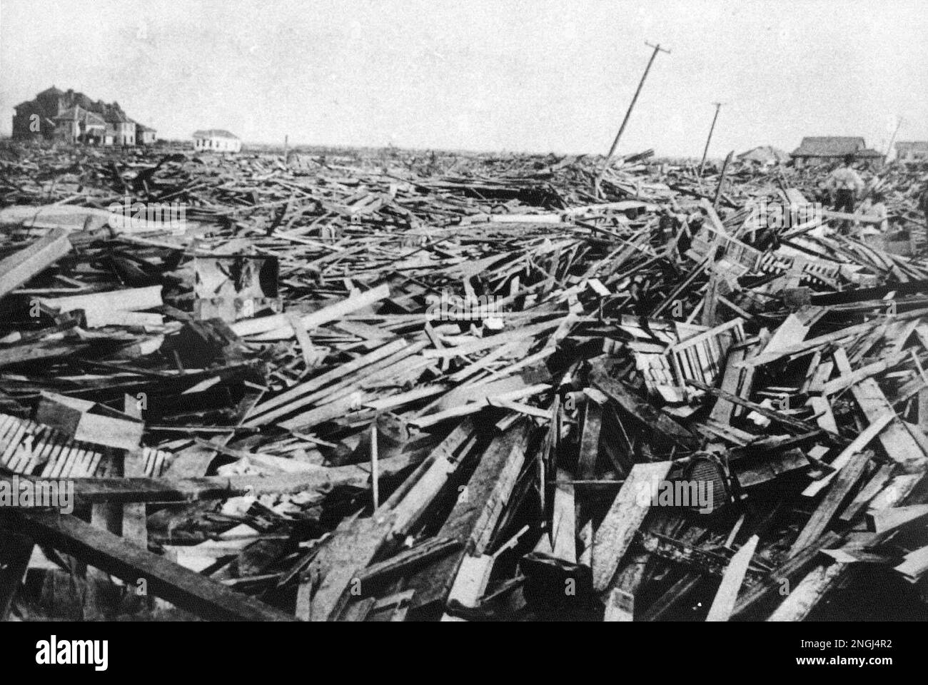 A large part of the city of Galveston, Texas was reduced to rubble, as