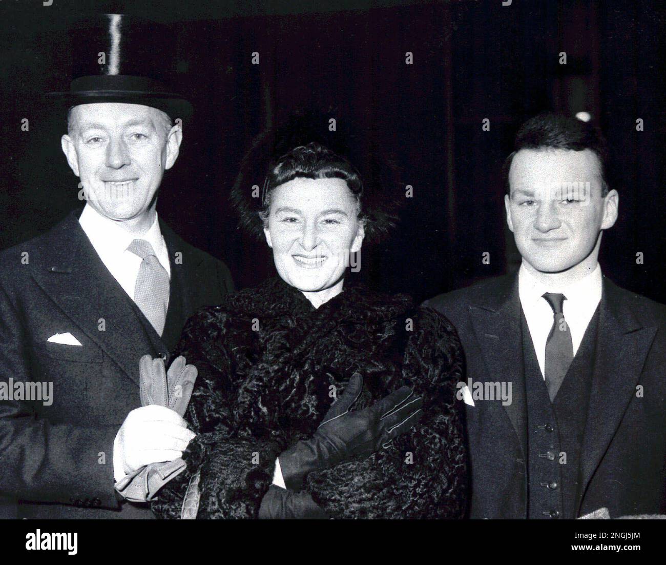 Sir Alec Guinness is shown with his wife, Merula, and son, Matthew, at