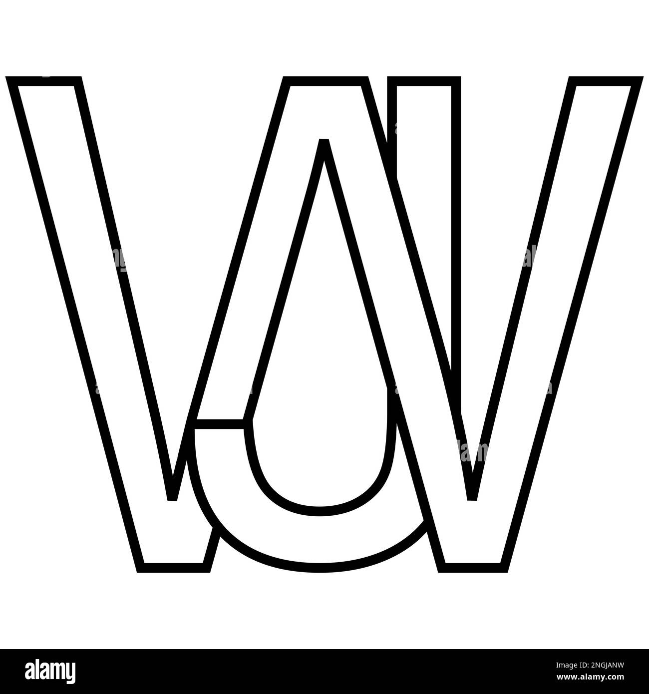 Logo sign wj jw icon double letters logotype w j Stock Vector Image