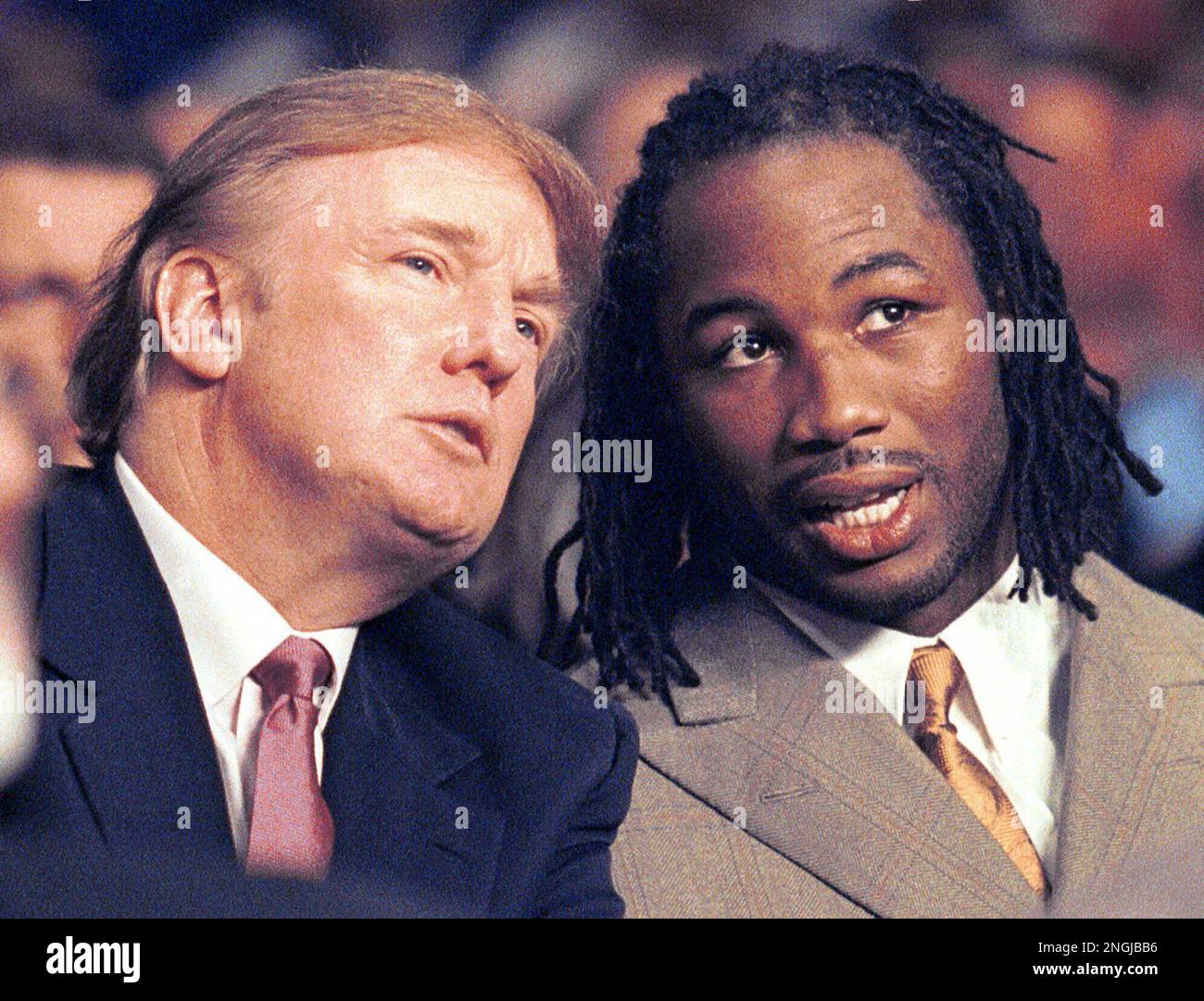 Donald Trump watches the Michael Grant fight against Andrew Golota 