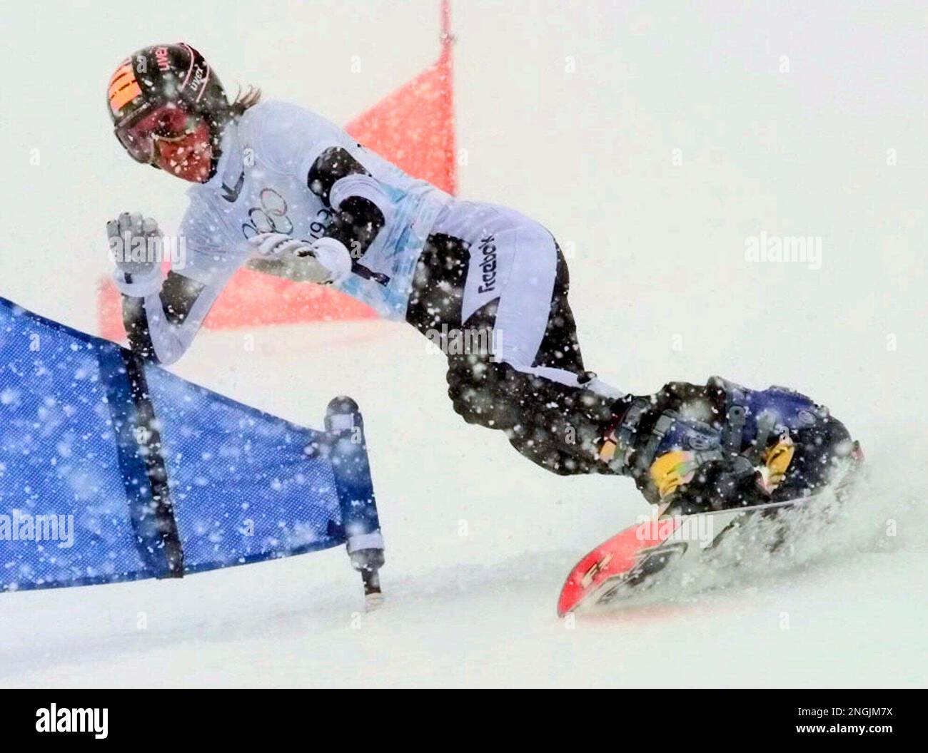 Heidi Renoth of Germany carves a turn on her way to winning the silver
