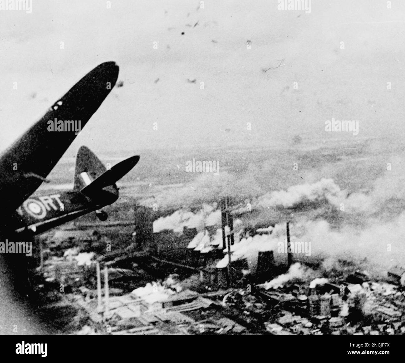 This photo was taken during the height of an R.A.F. attack on the ...