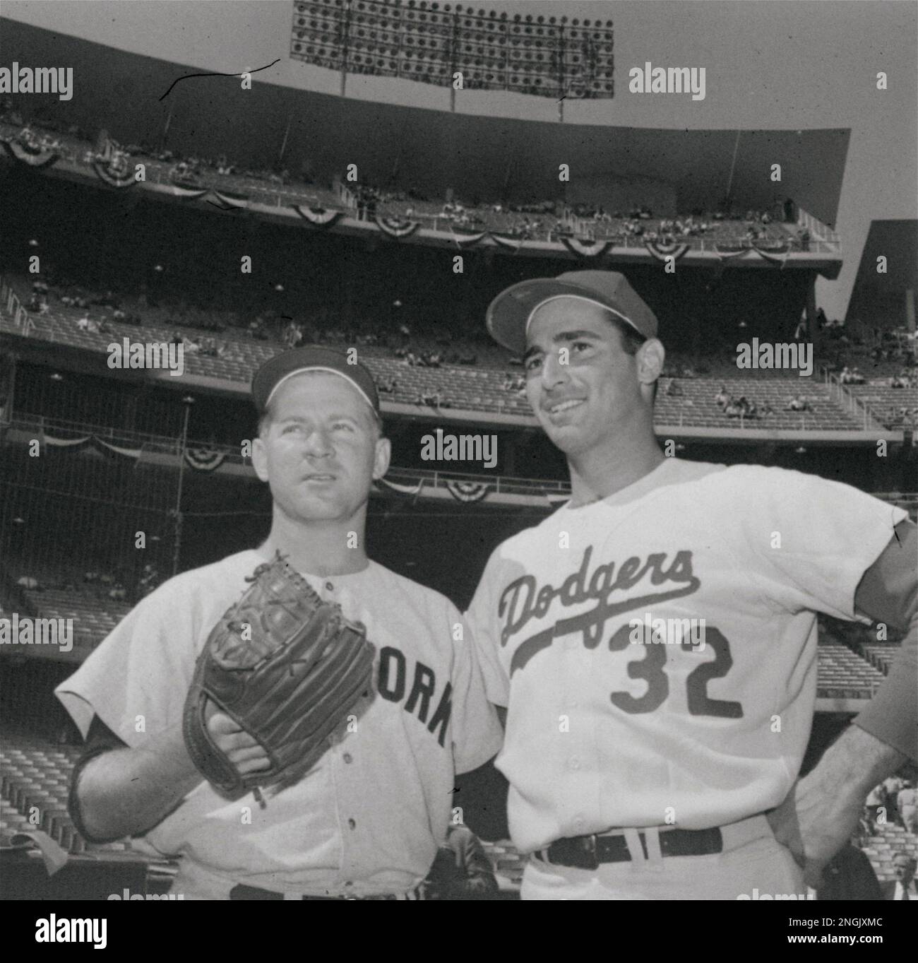 Whitey Ford, left, of the New York Yankees and Sandy Koufax of the