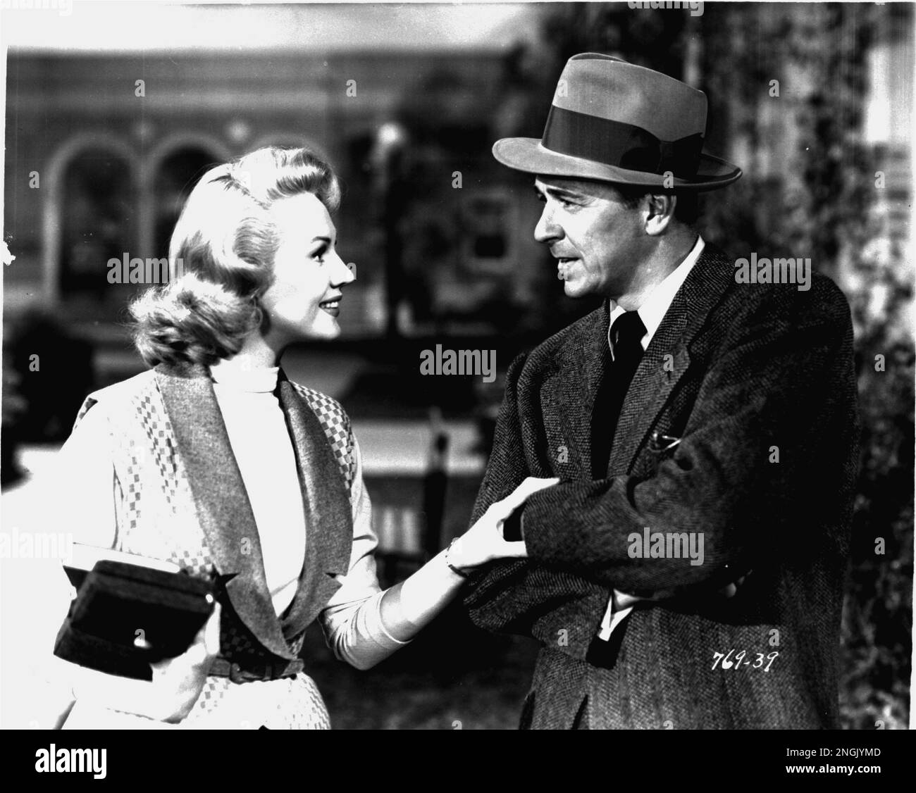 Ronald Reagan appears with Virginia Mayo in a scene from the 1952 film ...