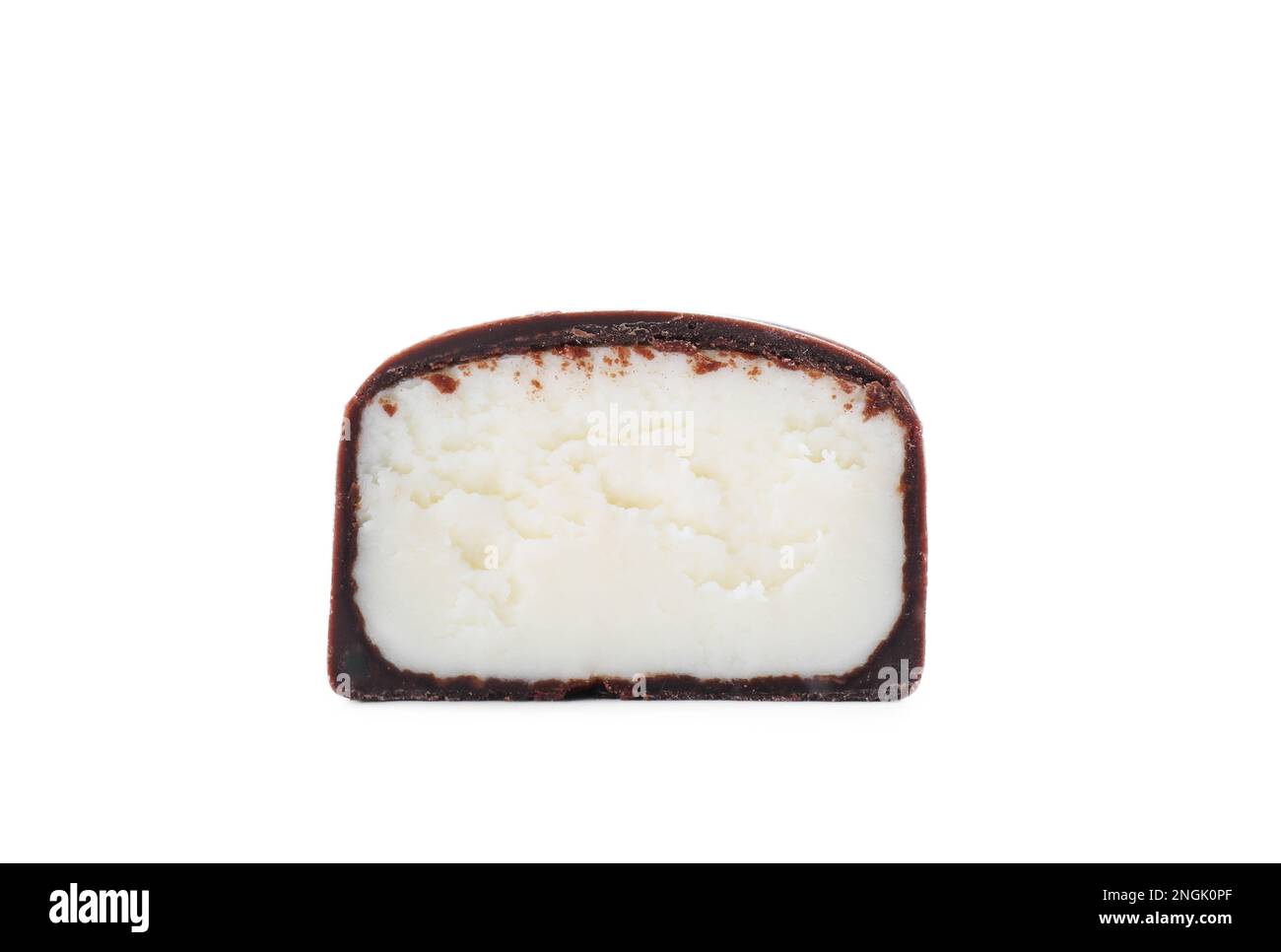 Delicious cut glazed curd snack isolated on white Stock Photo - Alamy