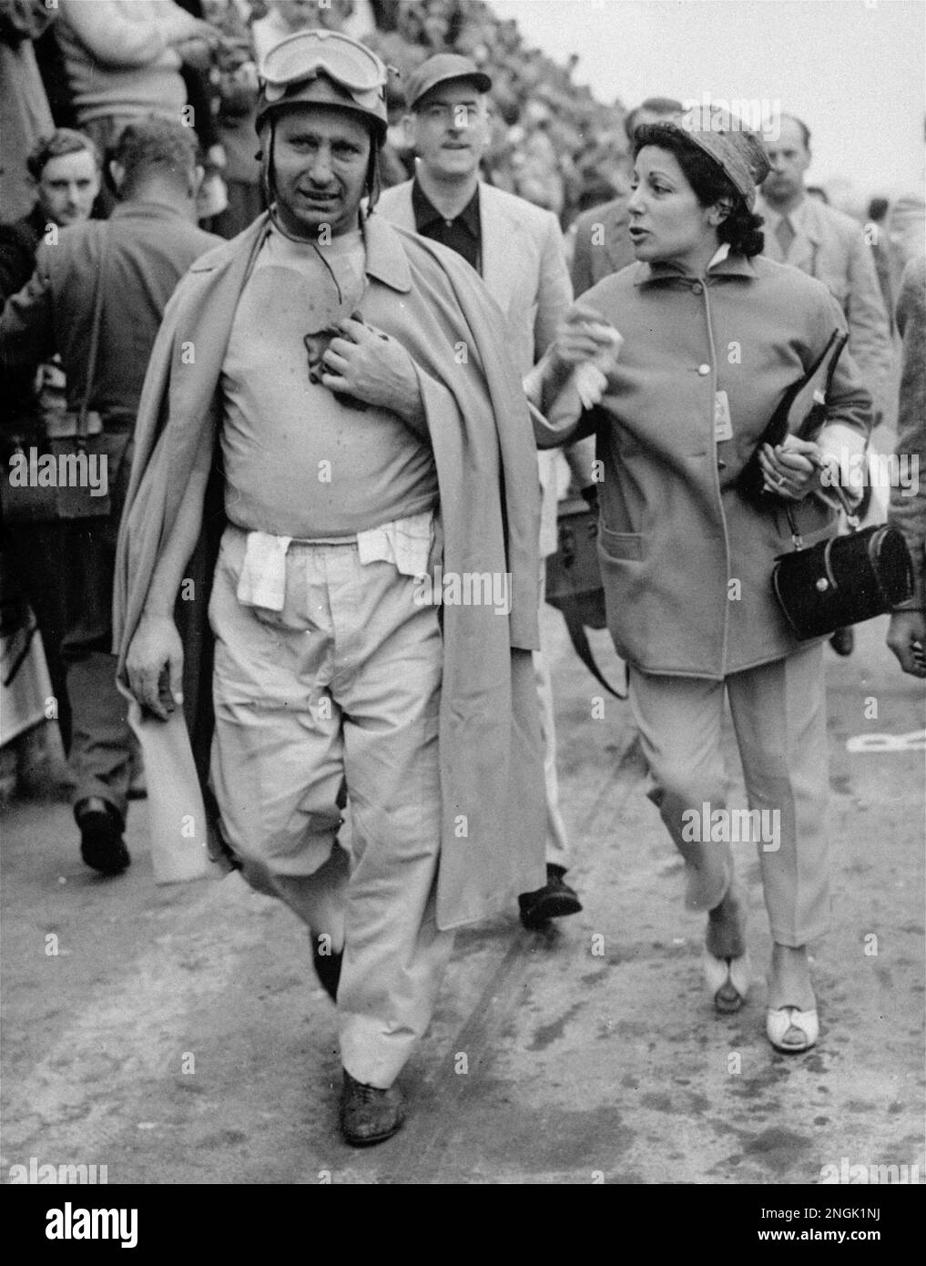 World champion Juan Manuel Fangio, with his long-time companion ...
