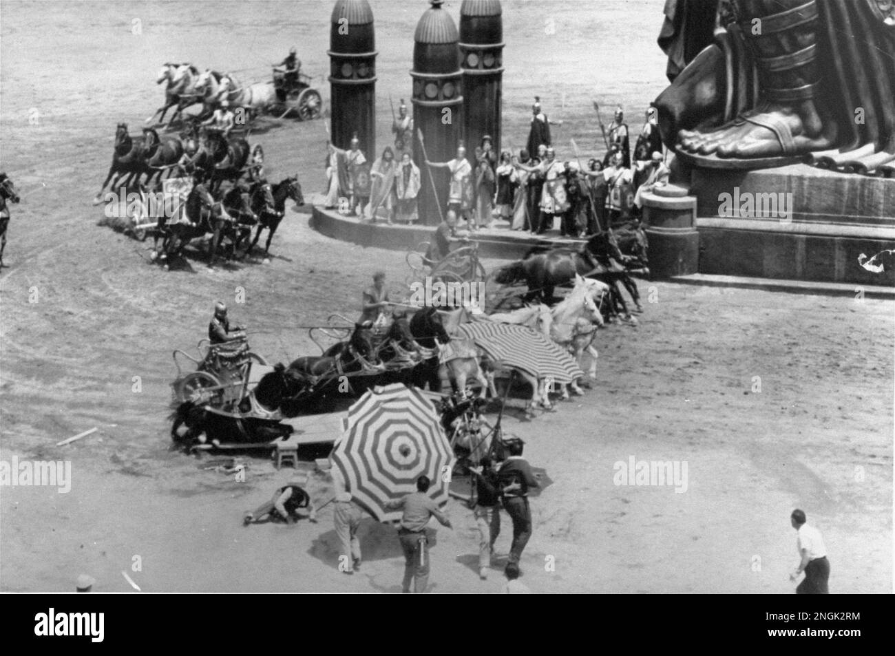Chariot driven by actor Stephen Boyd, left foreground, smashes into ...