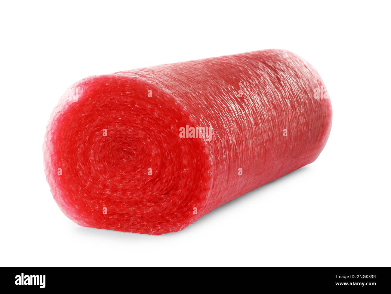 Red bubble wrap roll isolated on white Stock Photo Alamy