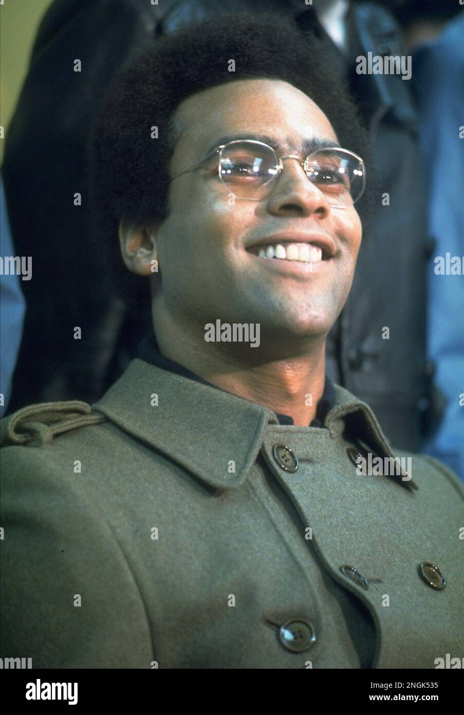 Black Panther Leader Huey Newton Smiles Upon His Return To San