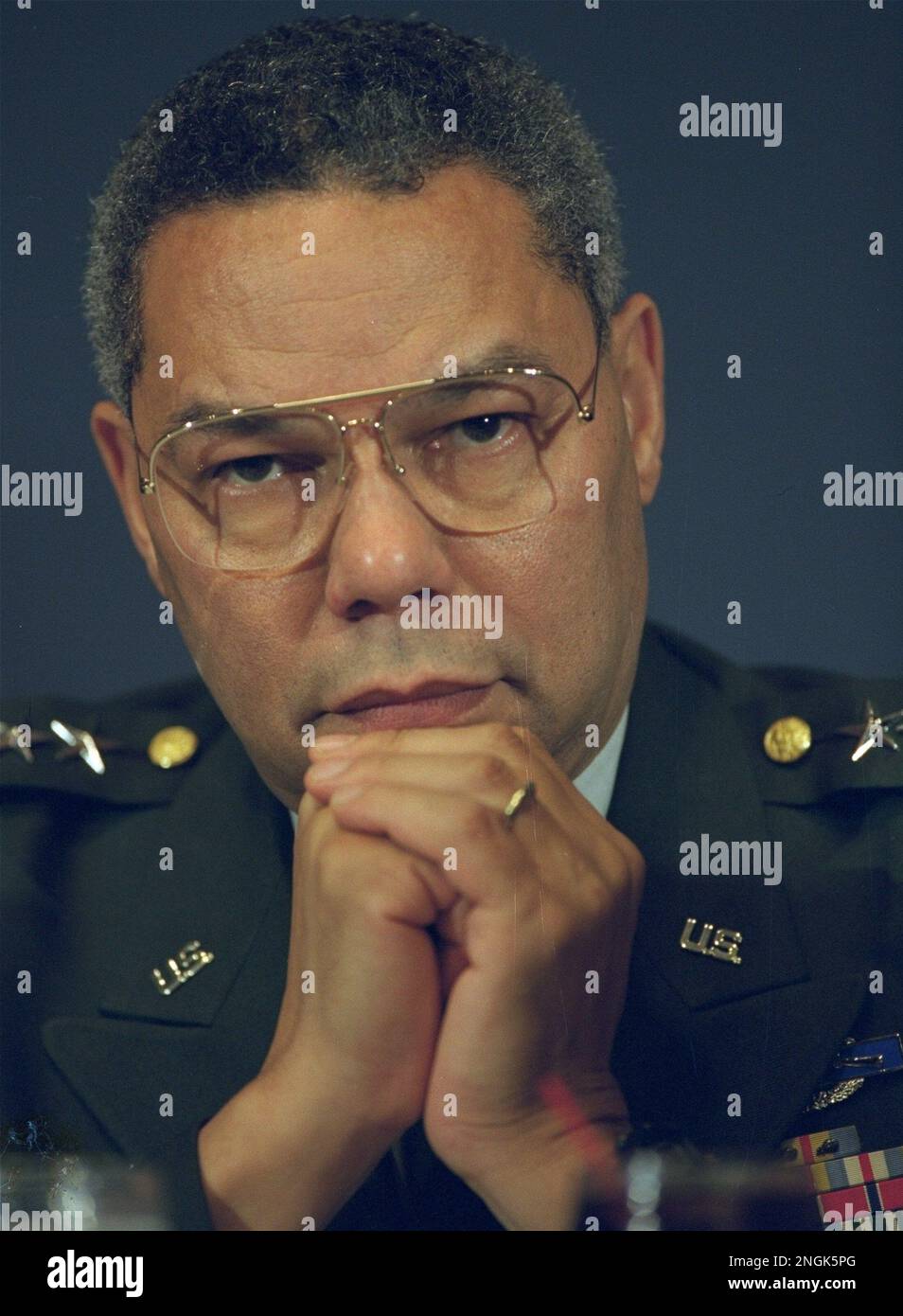 Chairman of the Joint Chiefs of Staff Gen. Colin Powell appears at the