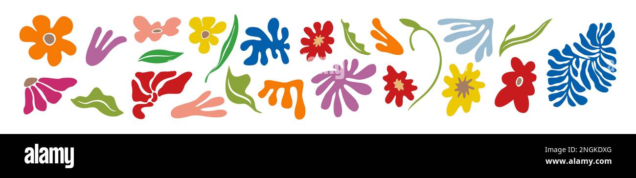 Hand drawn shapes and floral vector elements set Stock Vector Image ...