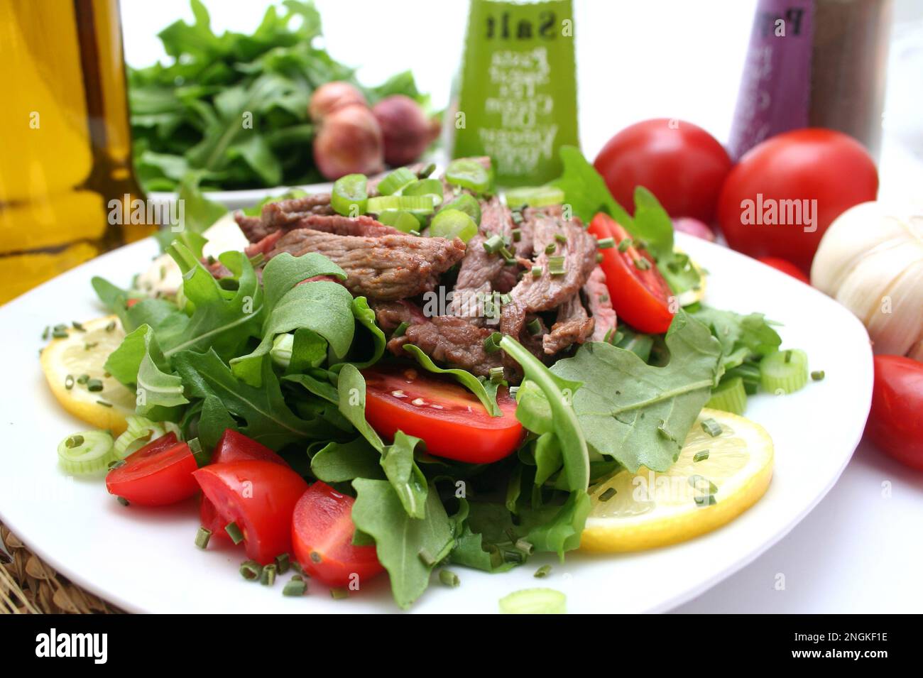 Salad With Steak Stock Photo