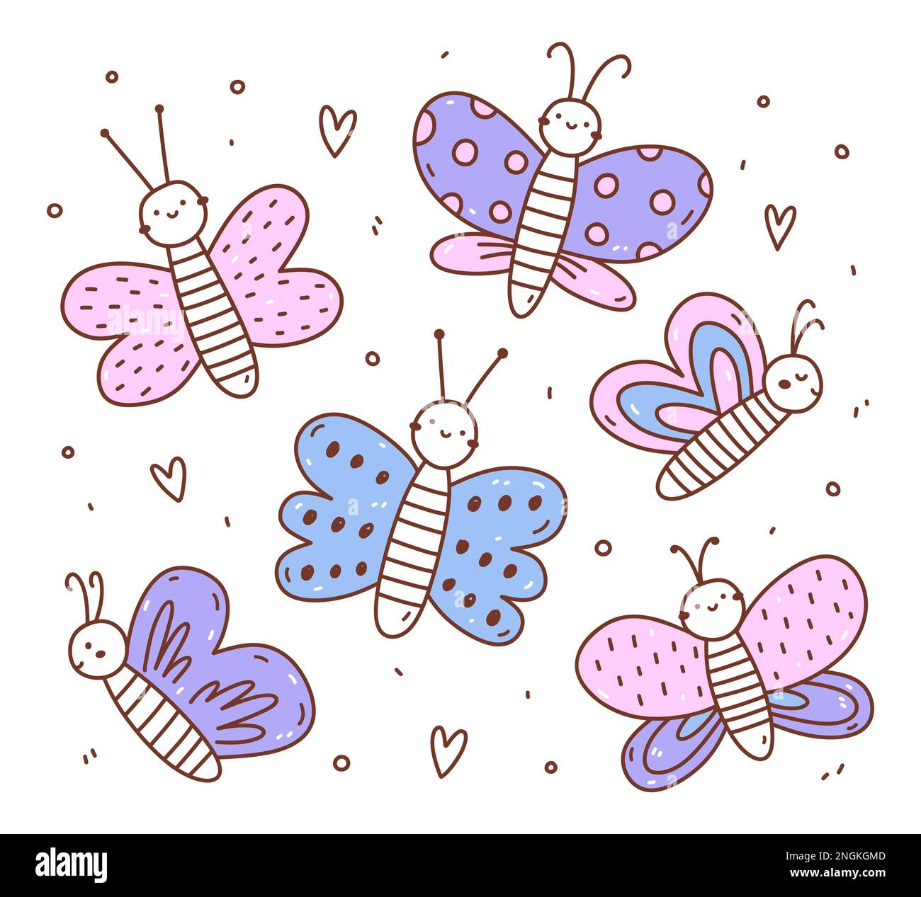 Cute Butterfly Outline Clip Art
