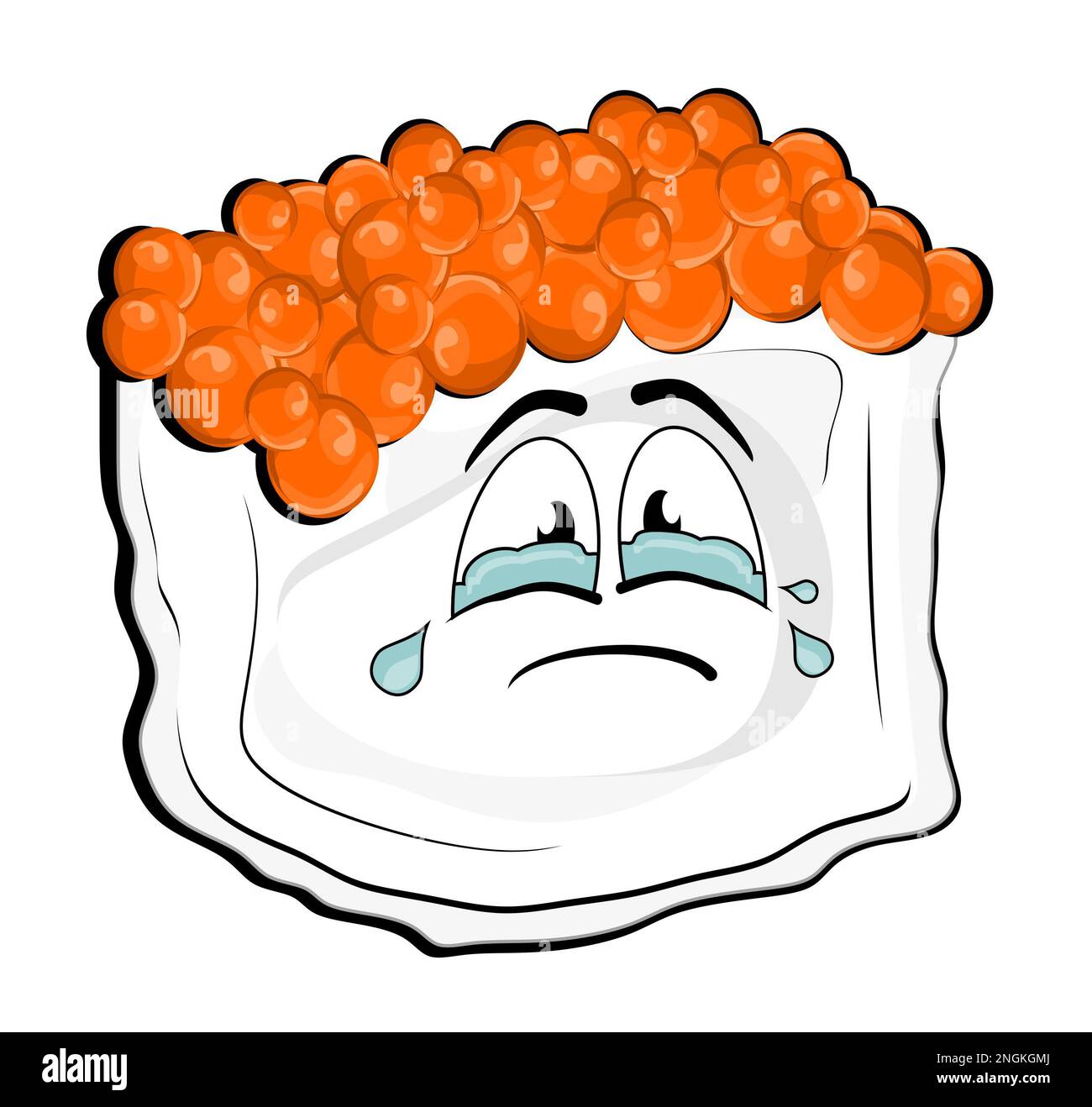 crying sushi with tears Stock Photo
