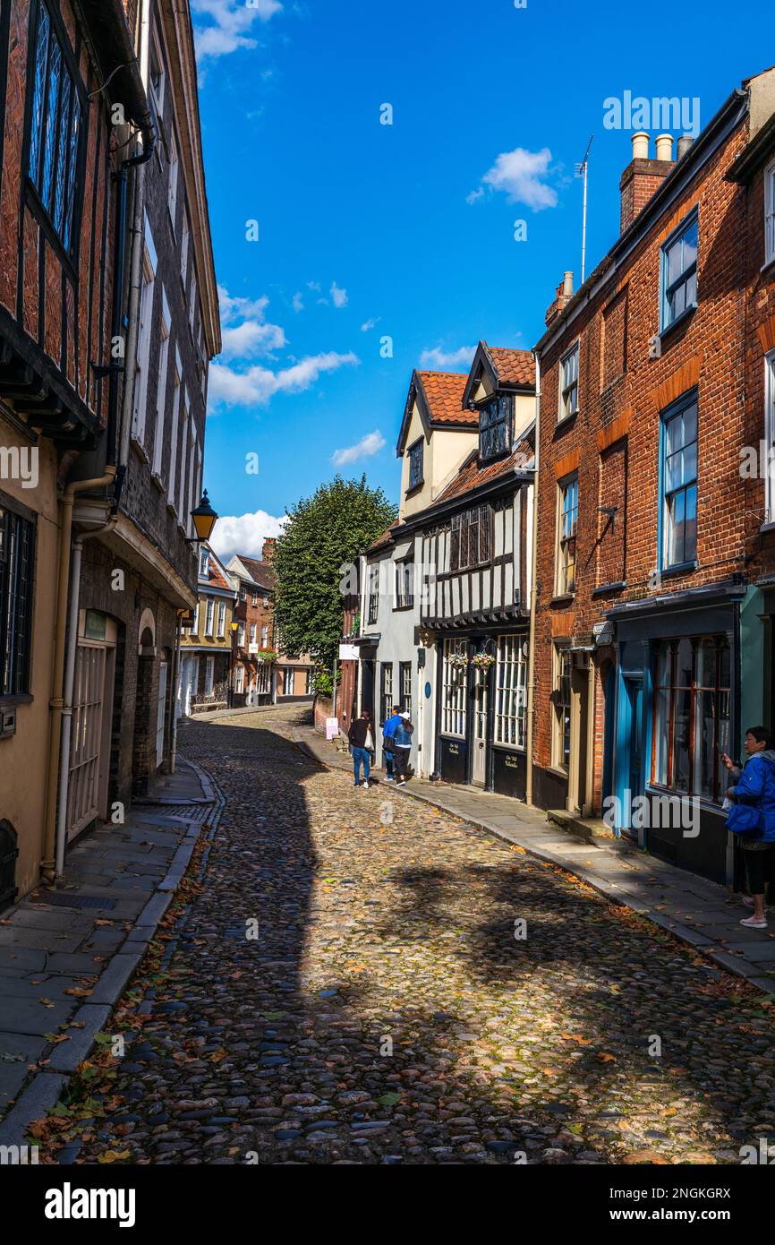 Elm Hill; Norwich; Norfolk; UK Stock Photo Alamy