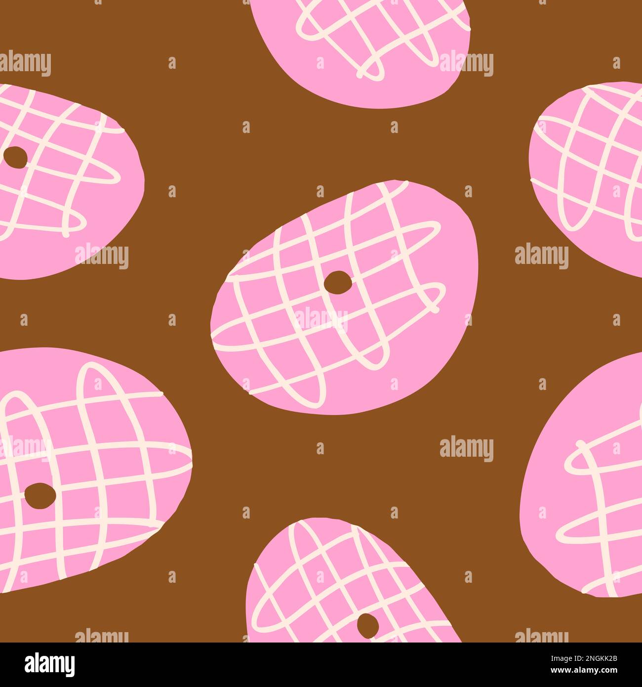 Donuts pattern. Vector illustration in cartoon flat style isolated on ...