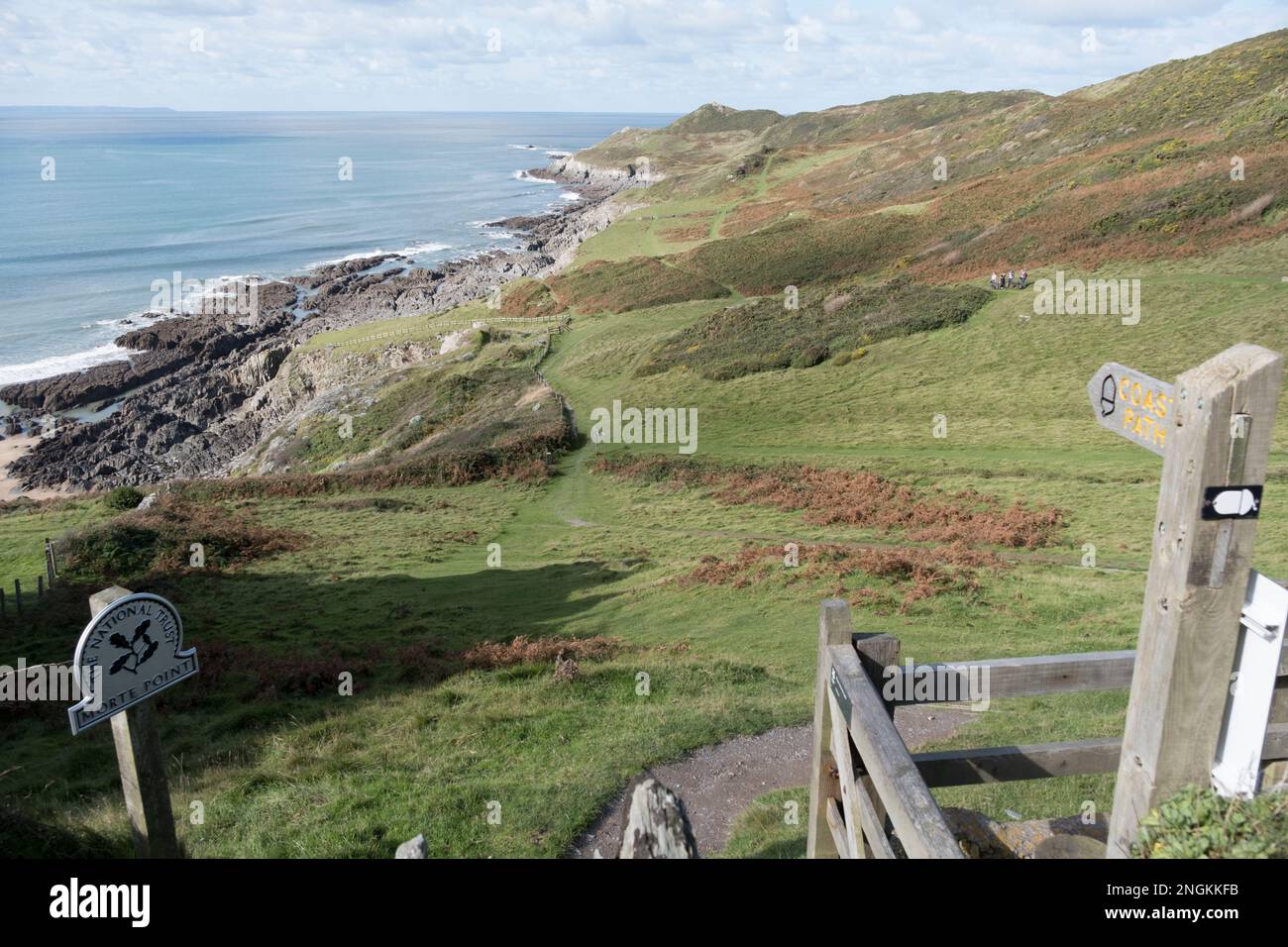 Coastal path ot Morte Point from Woolacombe, Devon, United Kingdom. Stock Photo