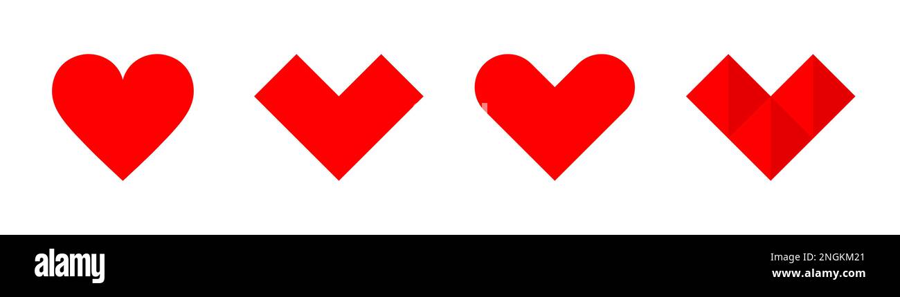 Red heart icons set. Vector illustration Stock Vector Image & Art - Alamy