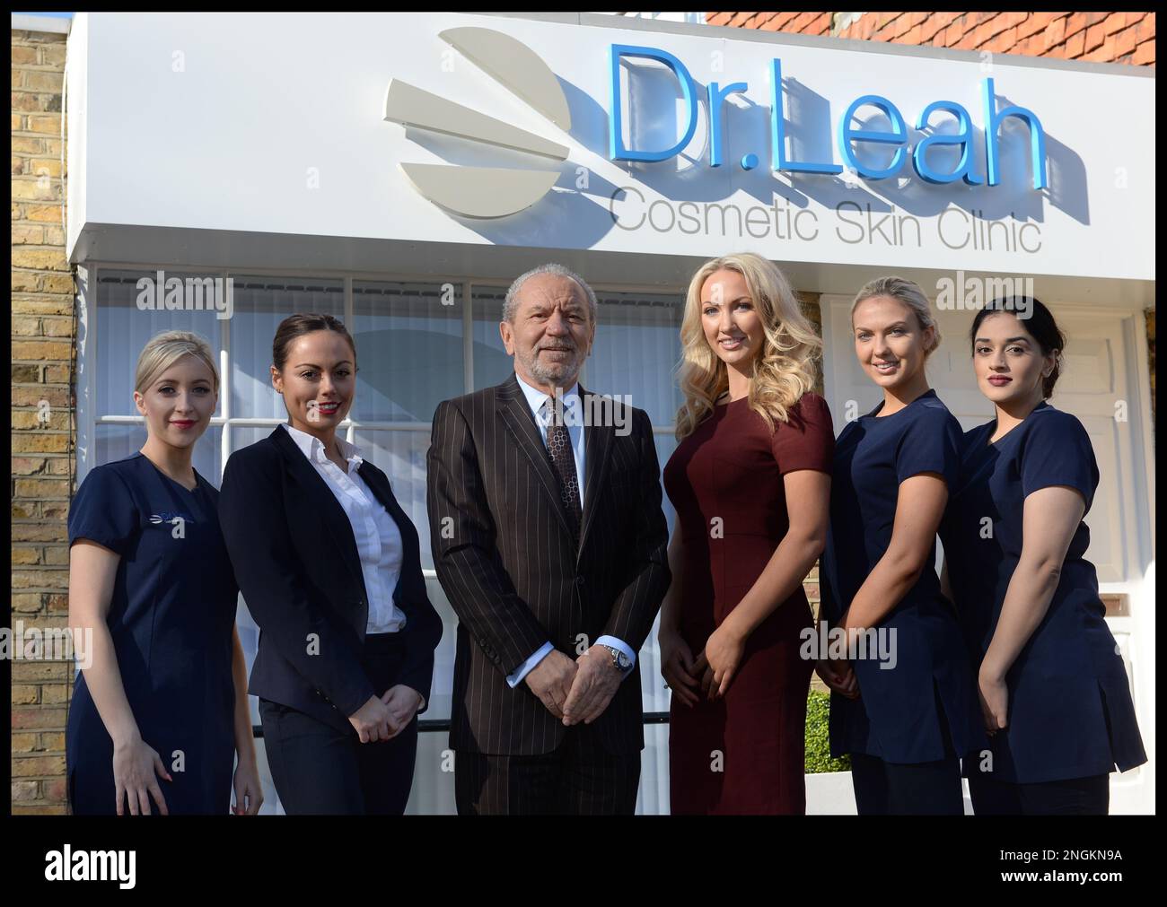 Image ©Licensed to Parsons Media. 04/03/2016. London, United Kingdom. Apprentice winner Dr Leah Totton and Lord Alan Sugar.   Apprentice winner Dr Leah Totton and Lord Alan Sugar. Dr Leah Totton alongside Lord Alan Sugar for the opening of her second clinic in Loughton  Picture by Andrew Parsons / Parsons Media Stock Photo