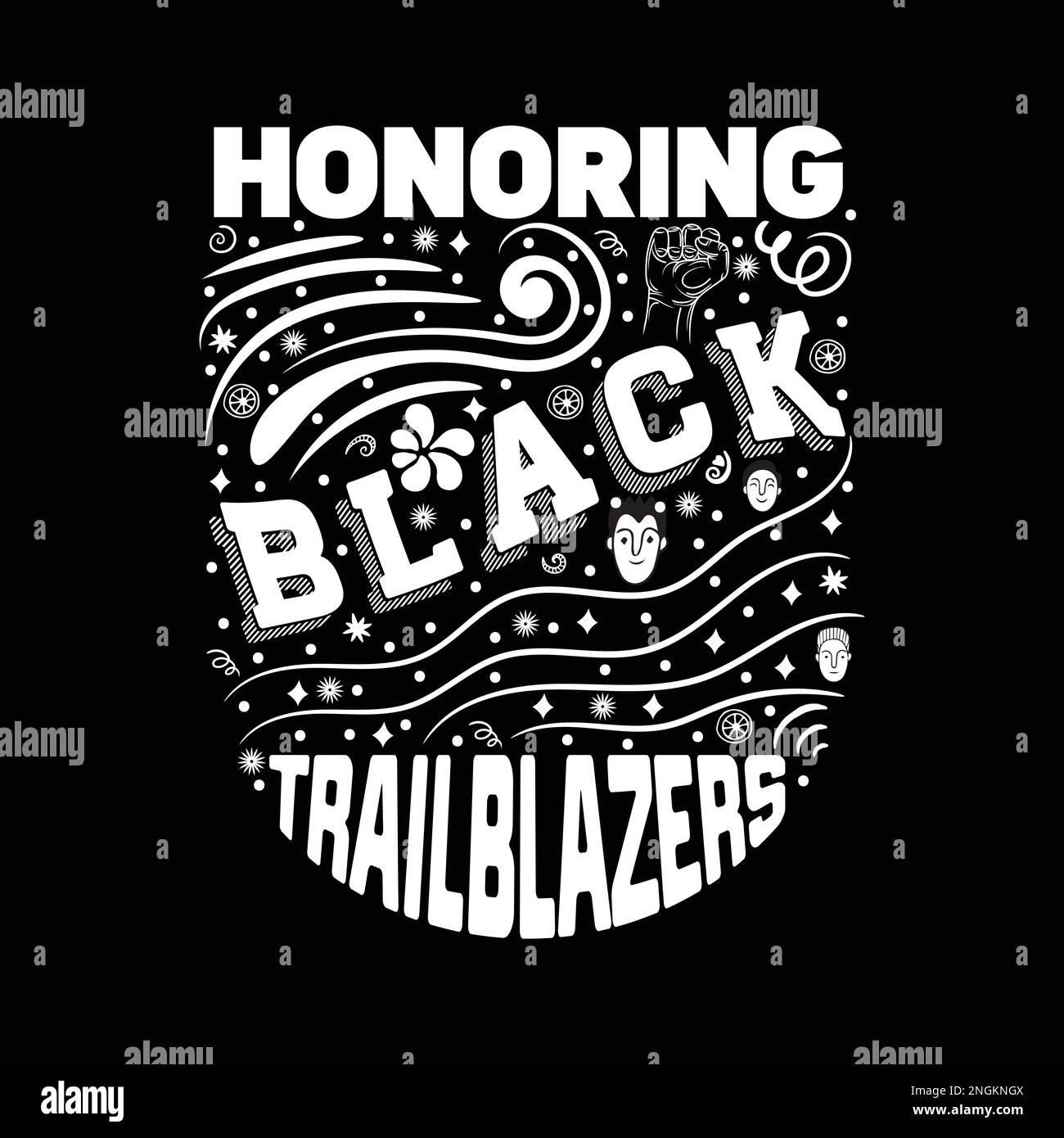 Black history month celebrate. Honoring Black Trailblazers typography vector illustration design graphic Stock Vector