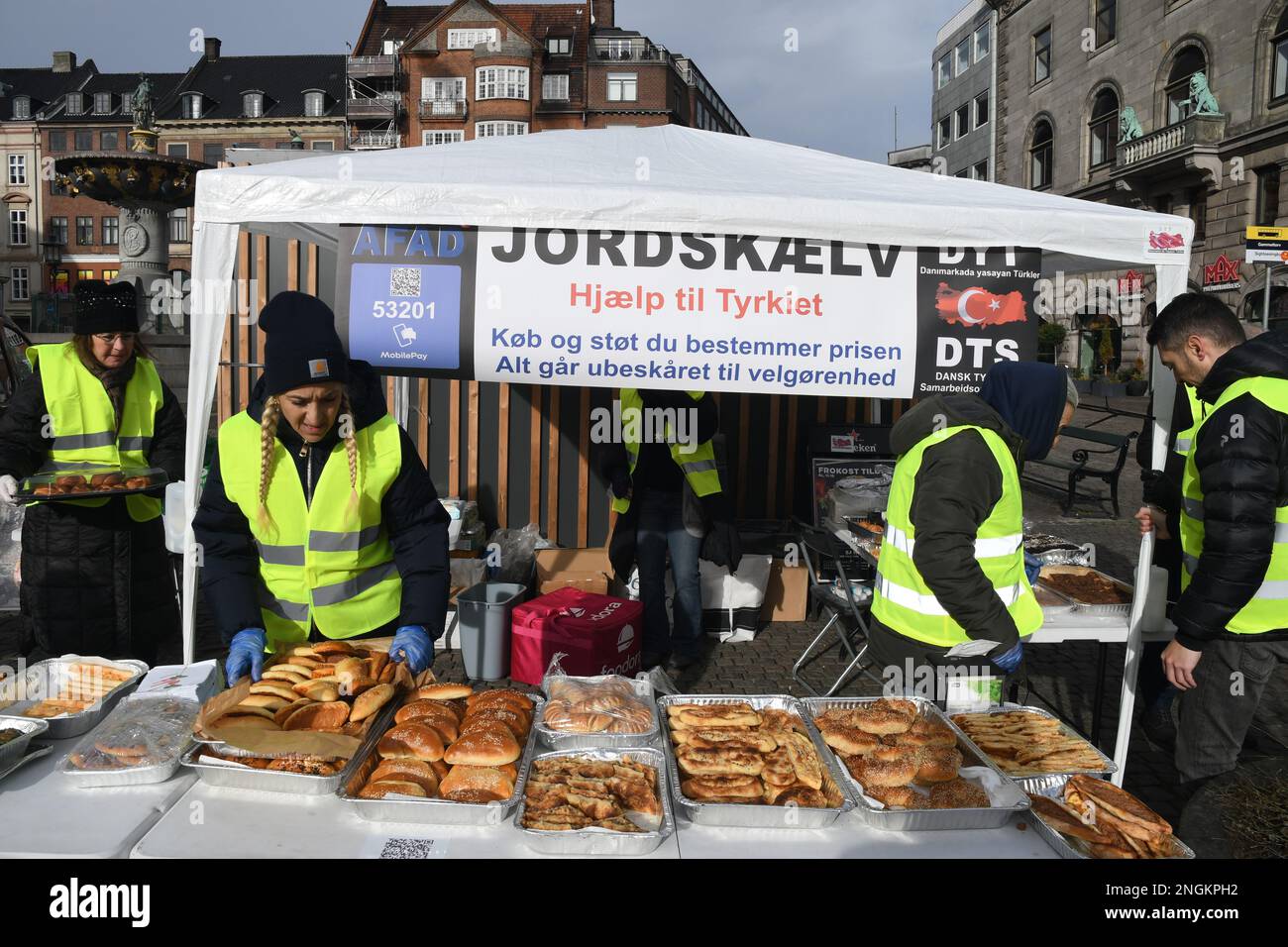 Copenhagen /Denmark/18 February 2023/ Turks collects for country men buy you decide prise and help eathquake victems in turkey , turks living in Denmark nark nation wide healp to help turks eathquake victems in trukey. (Photo.Francis Joseph Dean/Dean Pictures) Stock Photo