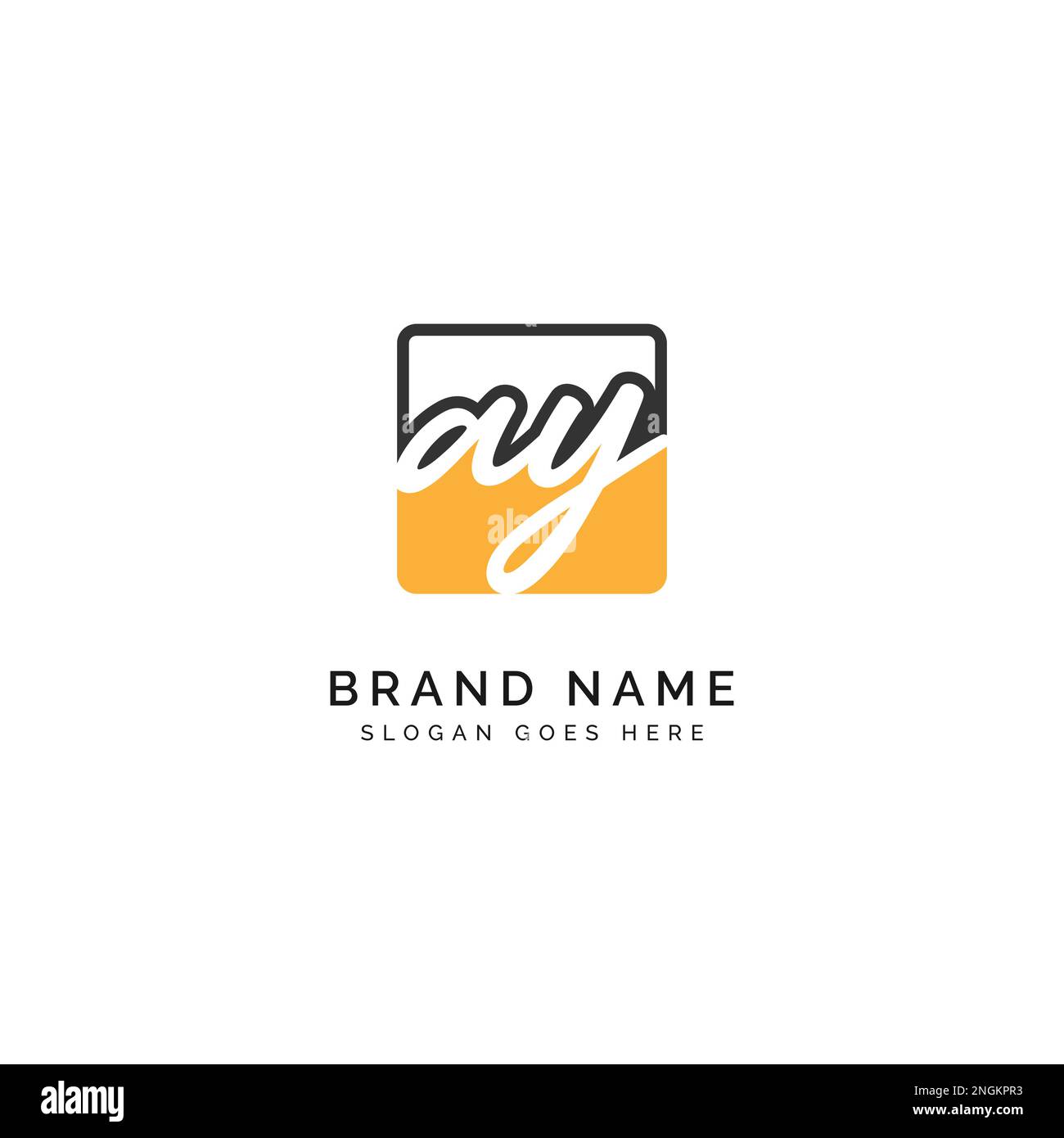 A, Y, AY Initial letter handwritten and signature vector image template ...
