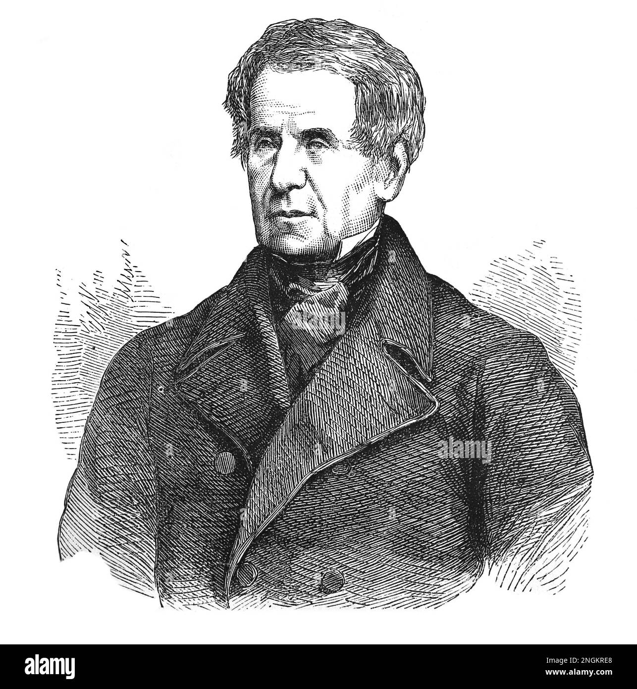 Portrait of Richard Bickerton Pemell Lyons, 1st Earl Lyons, British polititian, Black and White Illustration Stock Photo