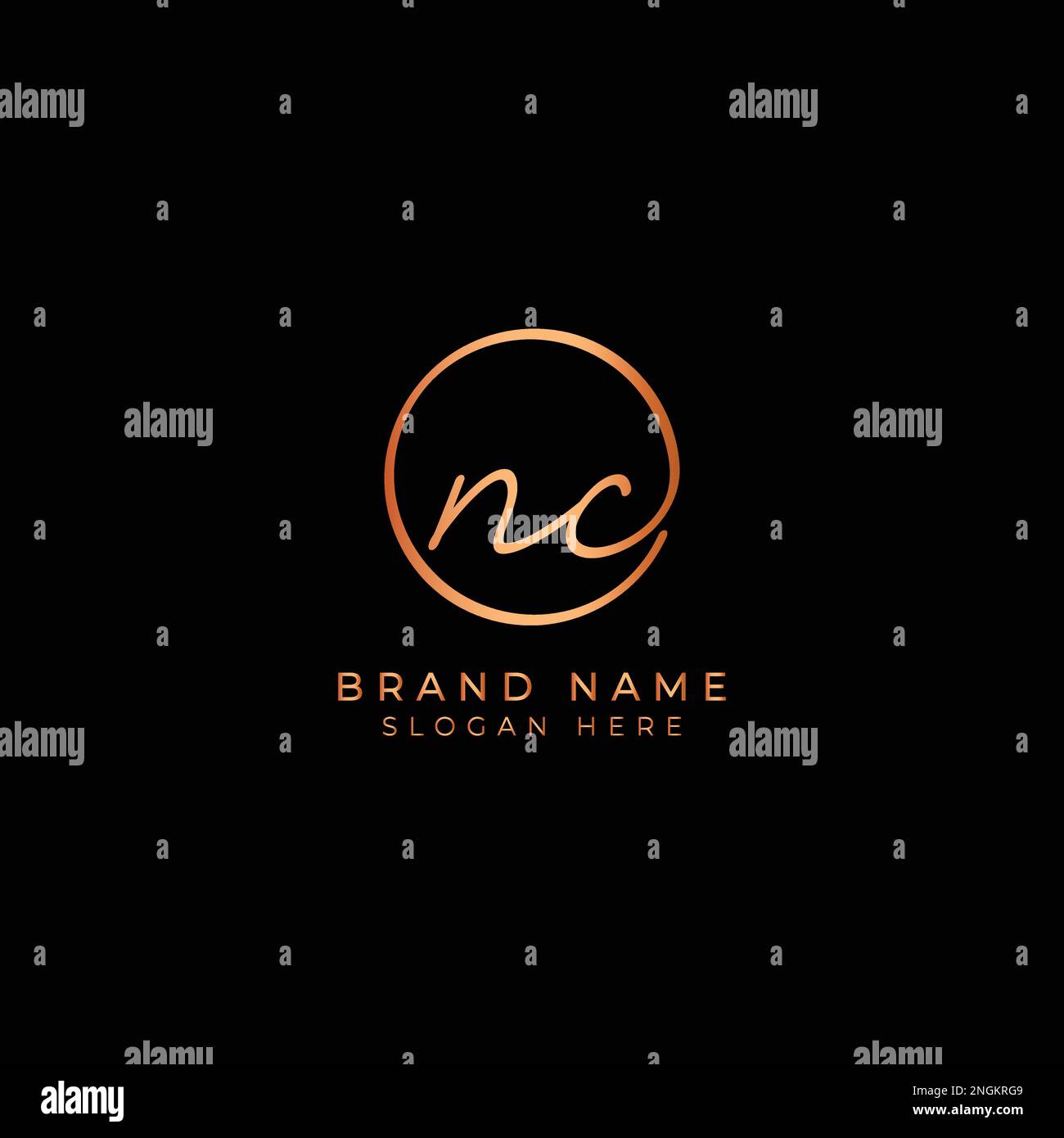 N, C, NC Initial letter handwritten and signature vector logo. Business