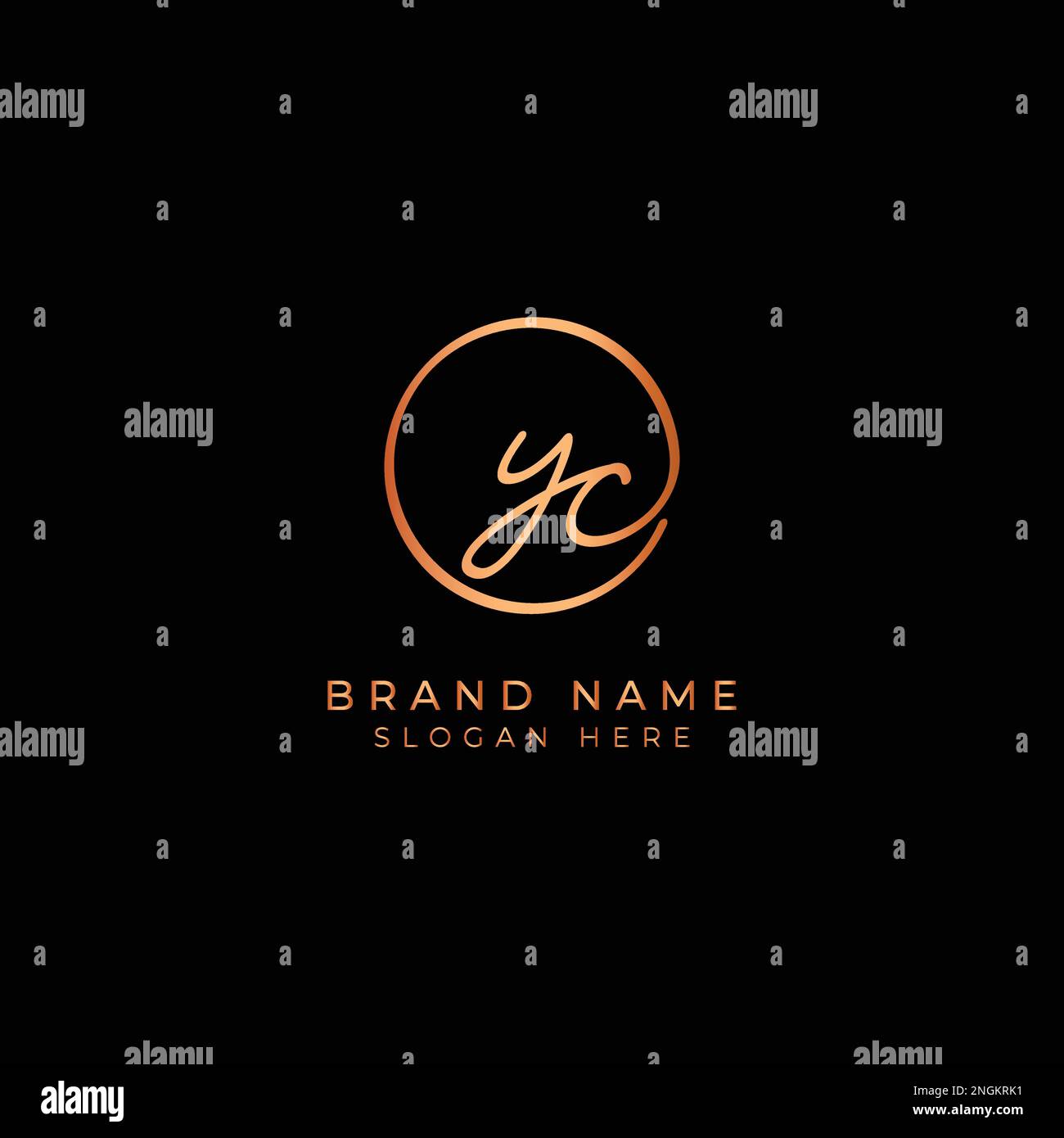 Y, C, YC Initial letter handwritten and signature vector logo. Business ...