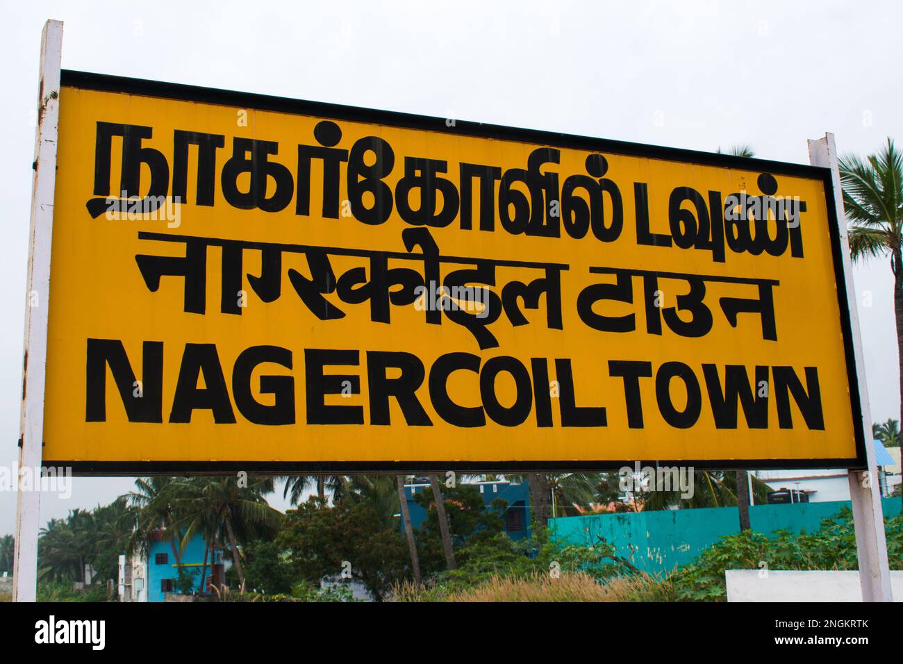 Sign board of an South Indian town named Nagercoil written in Tamil