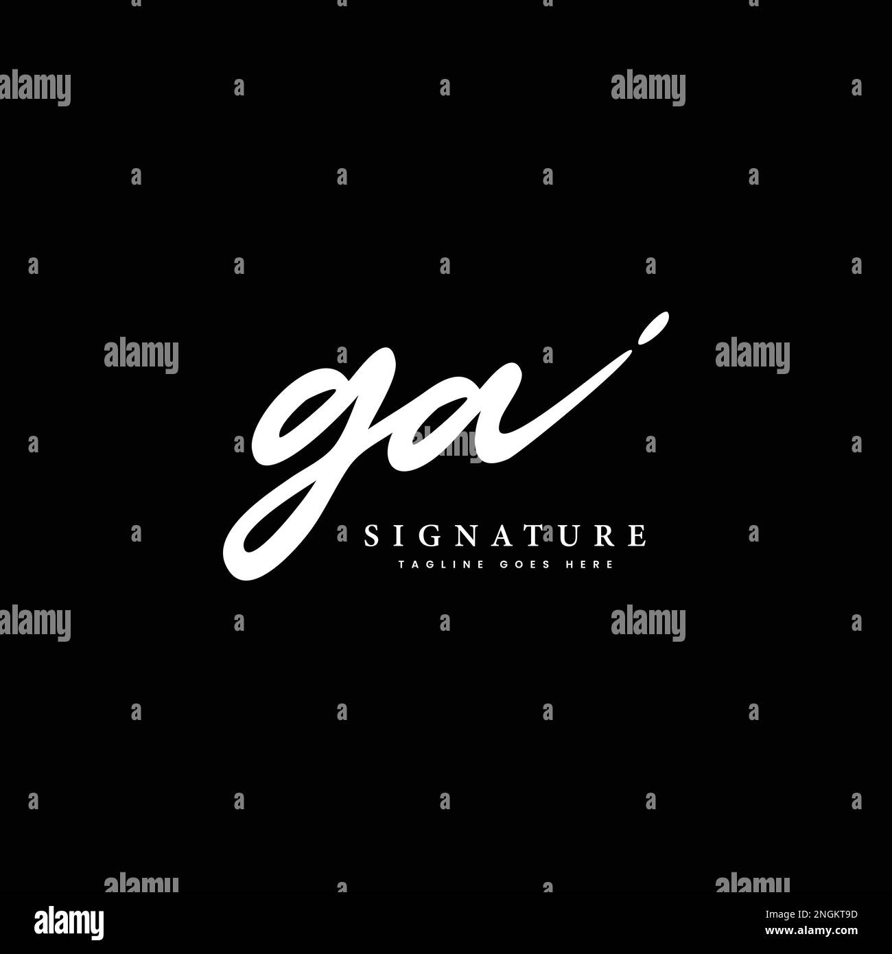 G, A, GA Initial letter handwriting and signature vector logo Stock Vector