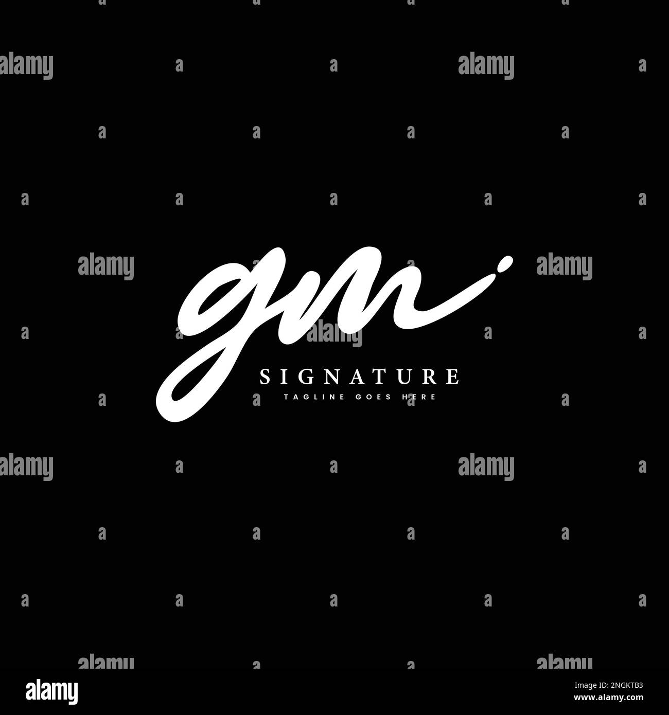 G, M, GM Initial letter handwriting and signature vector logo Stock Vector