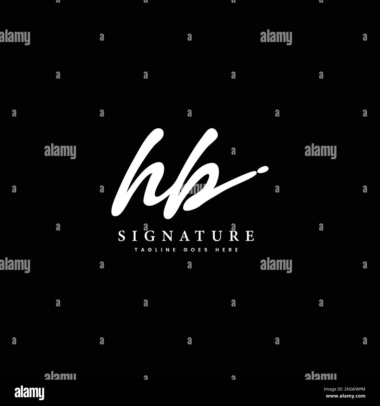 H, B, HB Initial letter handwriting and signature vector logo Stock Vector