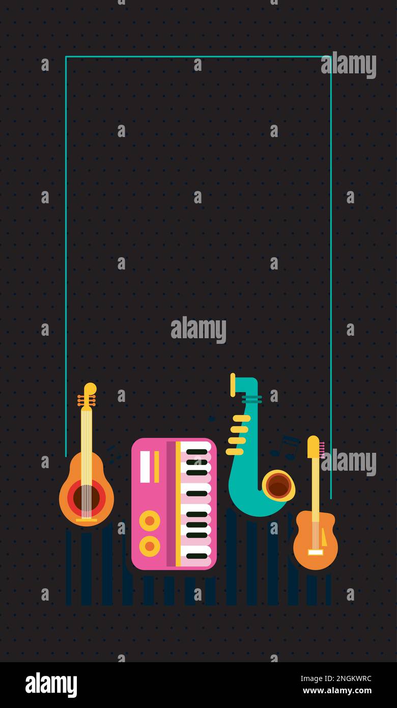 frame with musical instruments Stock Vector Image & Art - Alamy