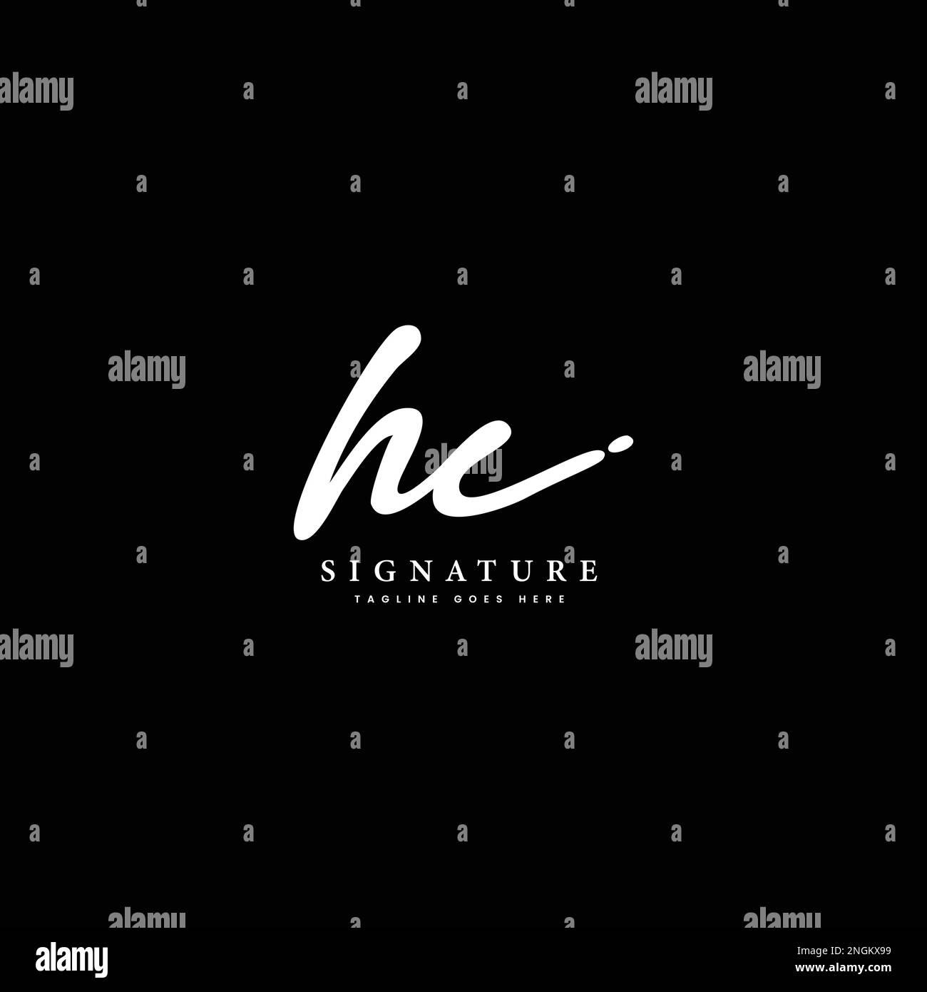 H, C, HC Initial letter handwriting and signature vector logo Stock Vector