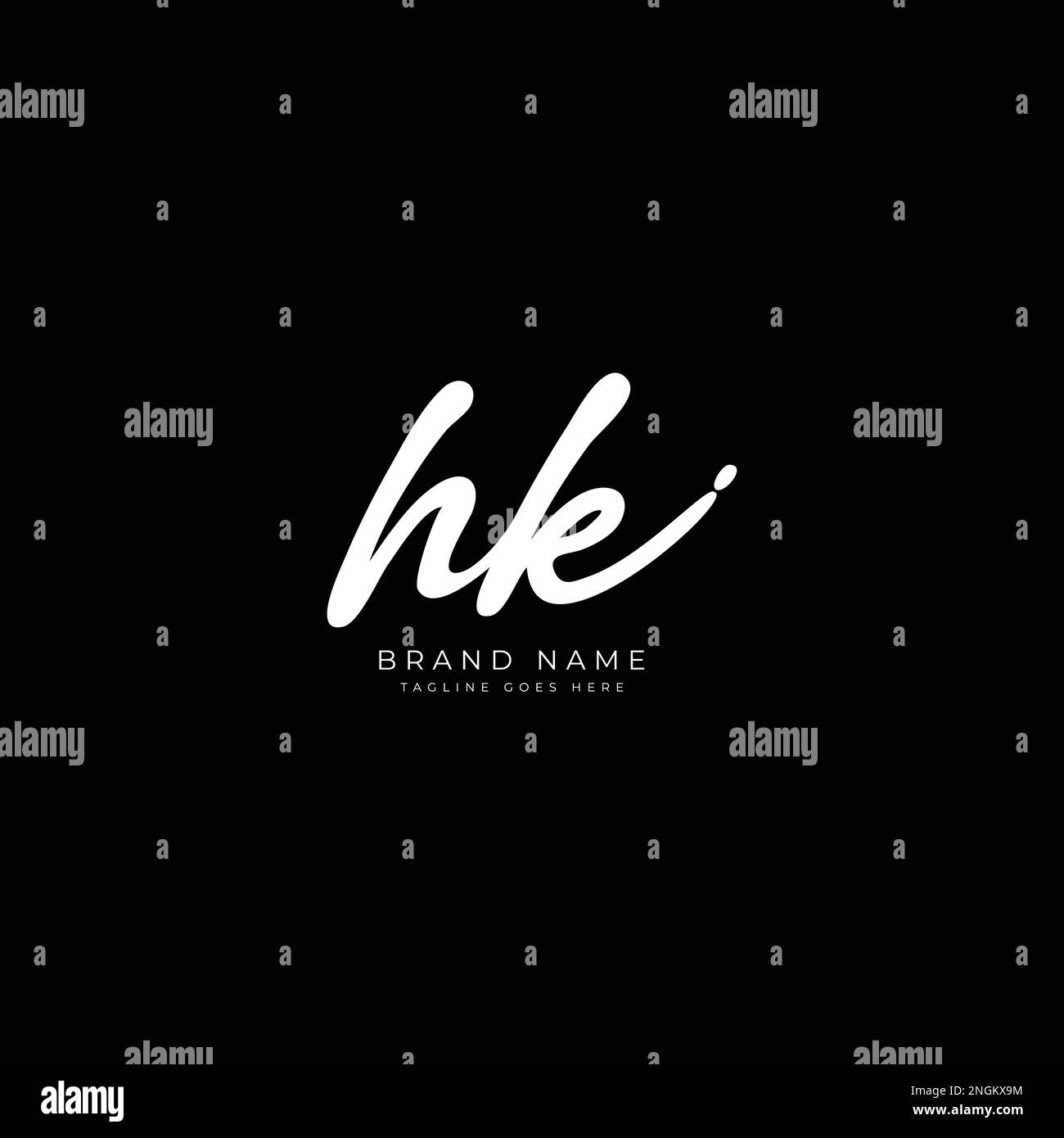 H, K, HK Initial letter handwriting and signature vector logo Stock Vector