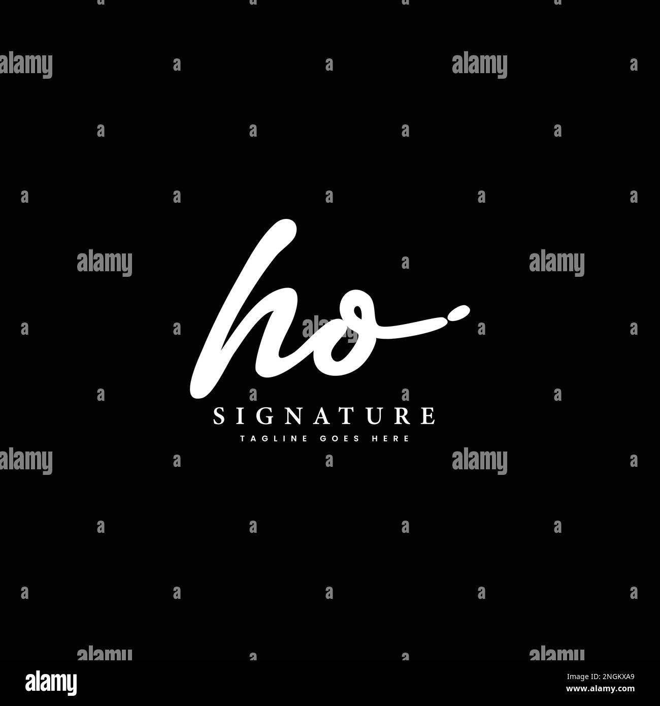 H, O, HO Initial letter handwriting and signature vector logo Stock Vector