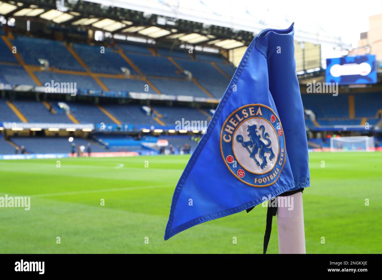 Corner Flag with Chelsea Crest and Stamford Bridge in the Background  Editorial Photo - Image of flag, soccer: 189470651