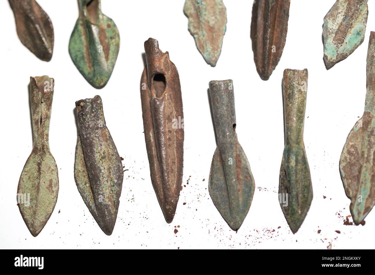 Ancient Scythian Bronze Arrowheads. Ancient Weapons.Focus in the ...