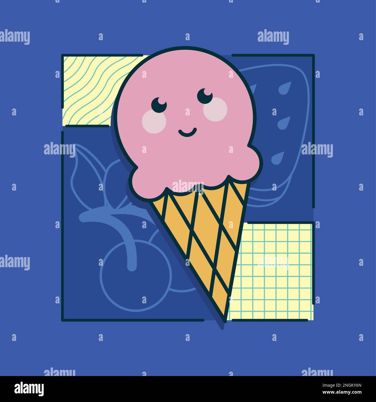 ice cream emoji retro style Stock Vector Image & Art Alamy