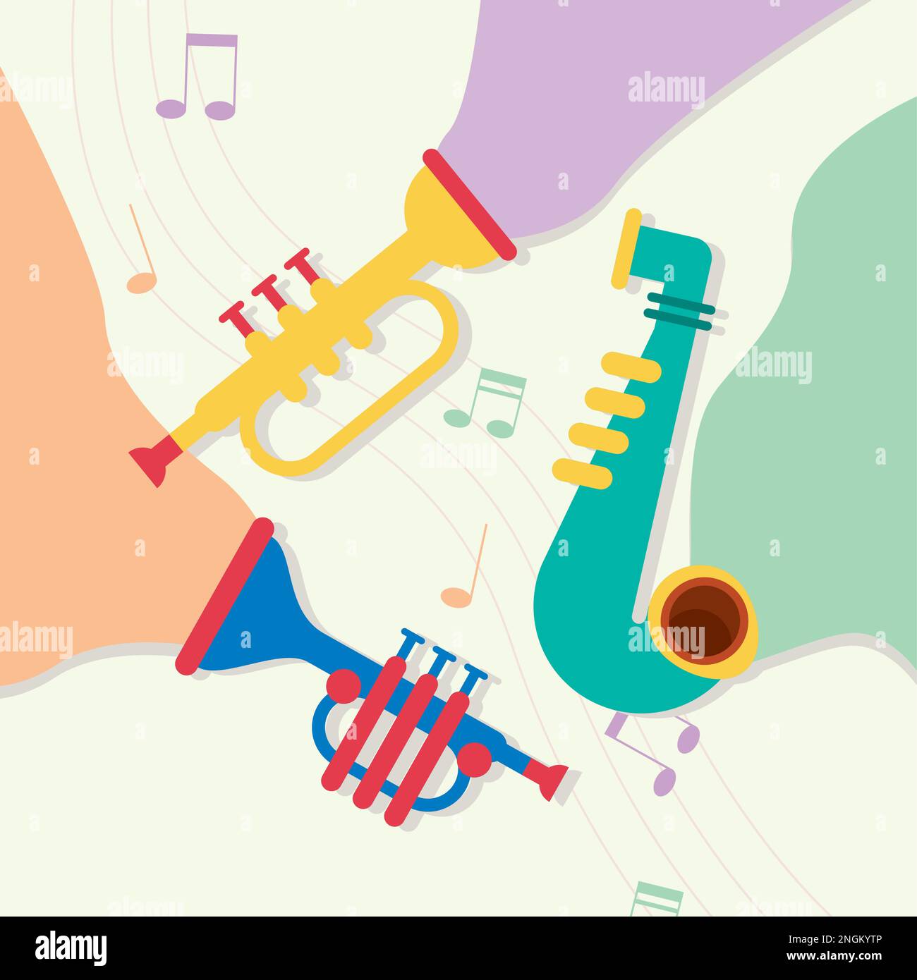 Trumpets musical instruments Stock Vector Images - Alamy