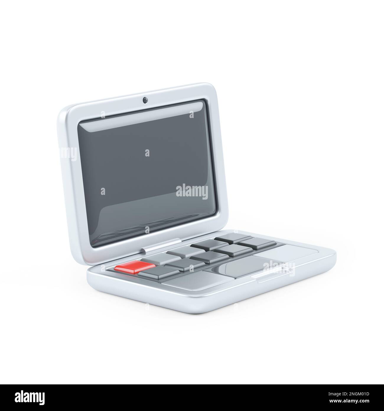 3d illustration of cartoon laptop, isolated on white background Stock Photo