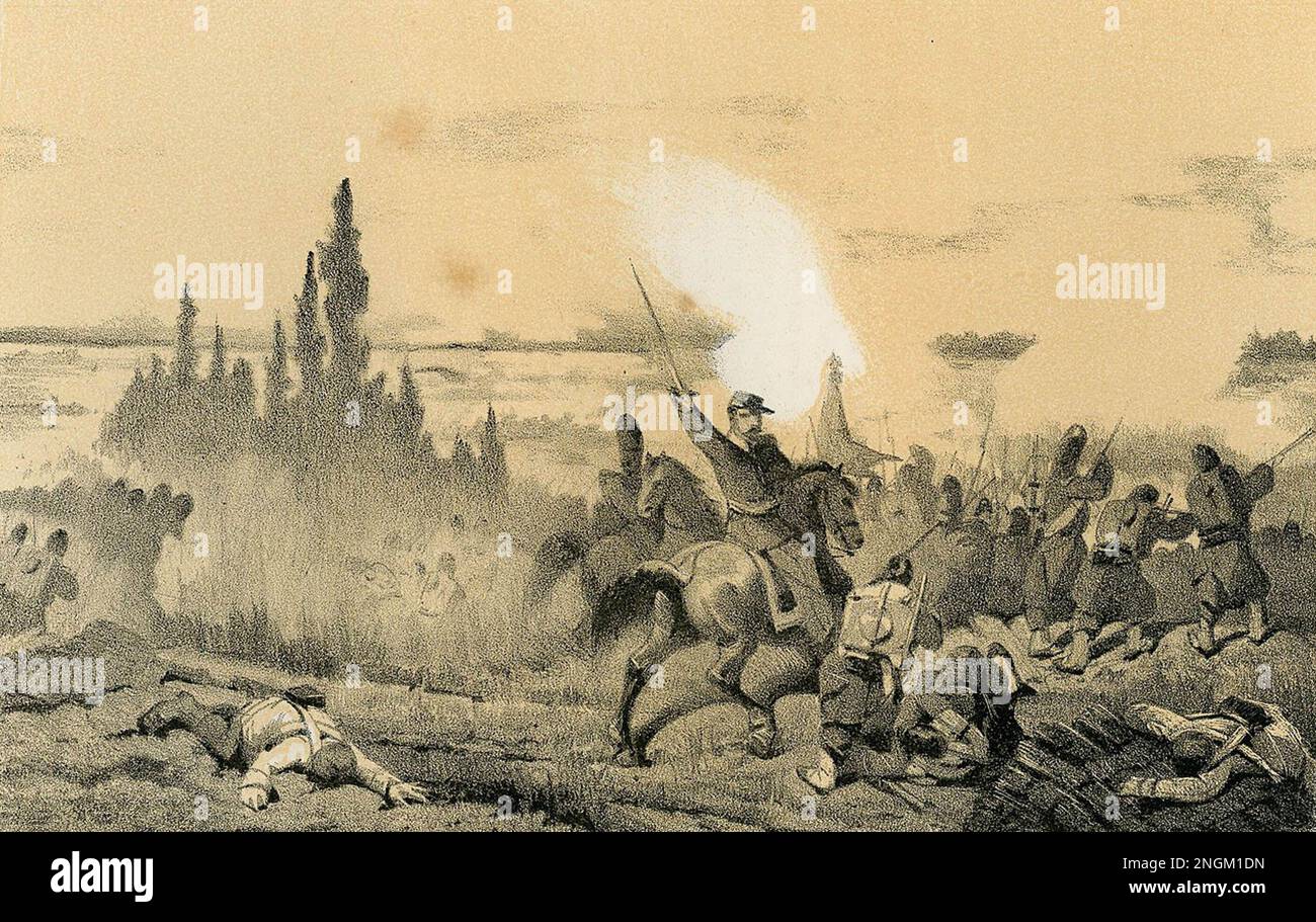 Battle of Magenta (lithograph). Stock Photo